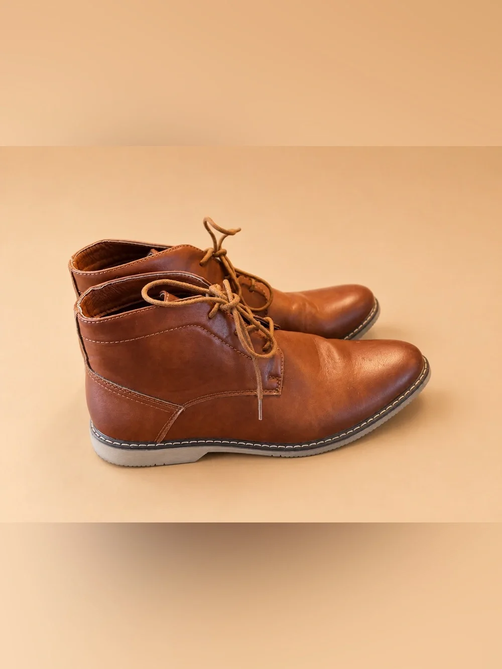 Nine West Men's Neilton Faux-Leather Chukka Boots Brown Size 9